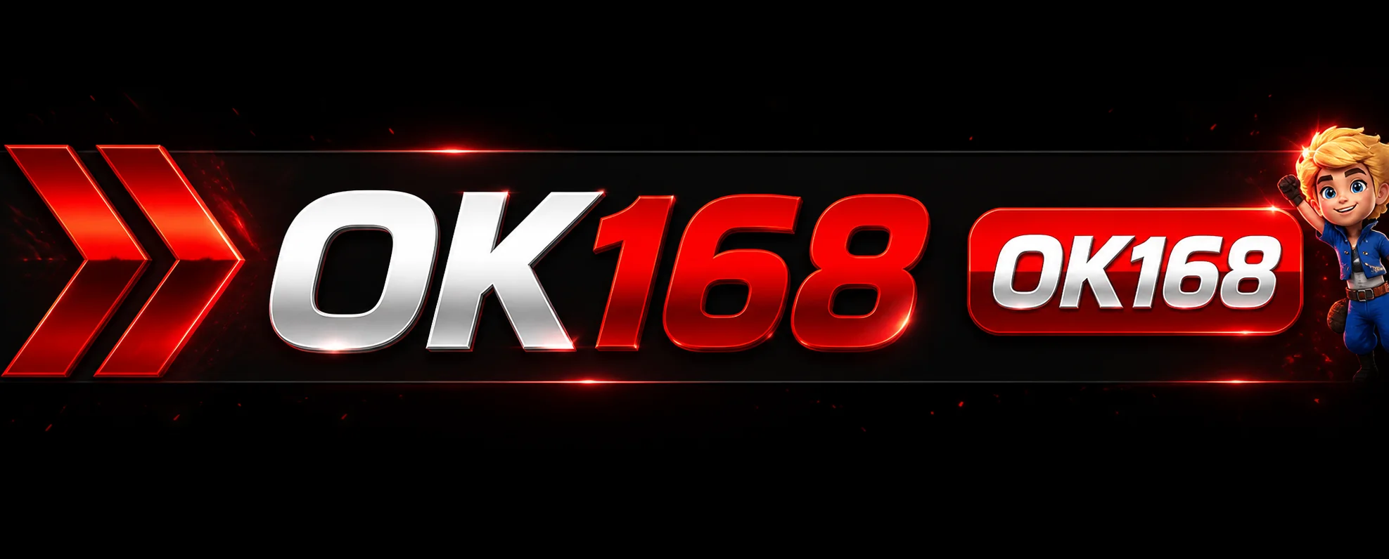 แบนเนอร์ OK168 ทางเข้าเล่นโทนแดงดำ